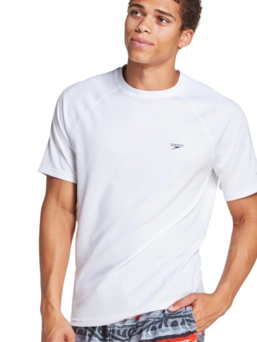 Speedo Quick-Dry UPF 50 Short Sleeve Swim Tee Men’s Size 2XL in White - EUC!